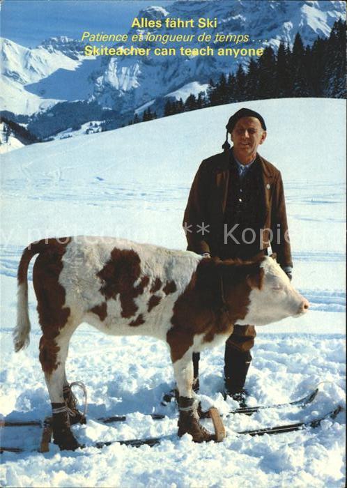 Skifahren Kalb Rind Skilehrer Peter von der Aebi