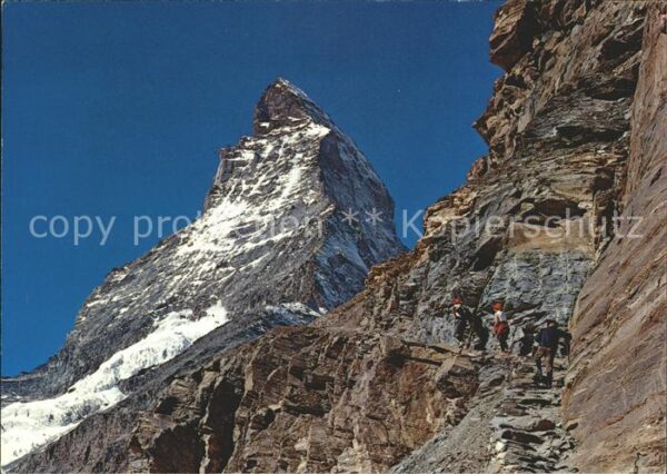 Bergsteigen Klettern Bergsteiger Matterhorn Zermatt Weg Schw