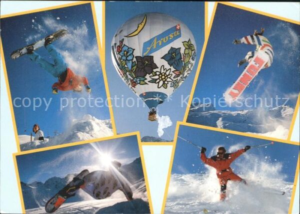 Heissluftballon Snowboard Skifahren Arosa