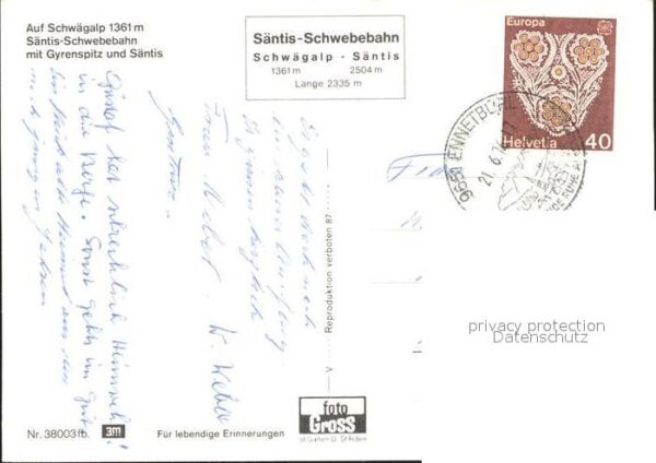 Seilbahn Schwägalp Gyrenspitz Säntis – Bild 2