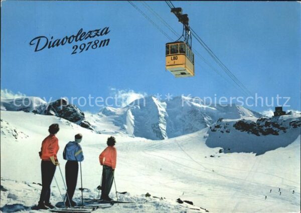 Seilbahn Diavolezza Skifahrer