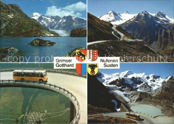 Postbus Grimselpass Rhonegletscher Furka Nufene