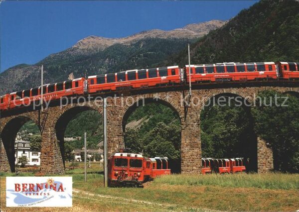 Eisenbahn Bernina-Express Brusio Viadukt der RhB