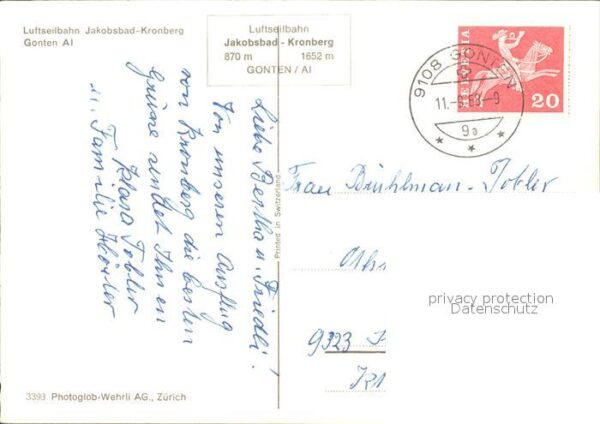 Seilbahn Jakobsbad-Kronberg Gonten Kronberg – Bild 2