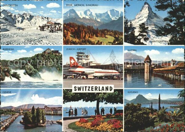 Swissair Zürich Luzern Lugano Geneve Matterhorn