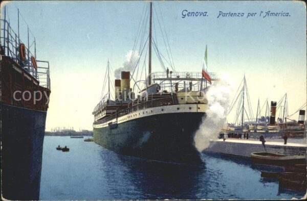 Dampfer Oceanliner Genova Partenza per l' America