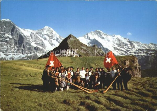 Alphorn Swiss Folklore Group Trachtengruppe Män