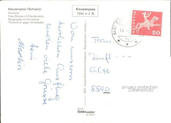 Postbus Klausenpass Pass-Strasse Claridenstock – Bild 2
