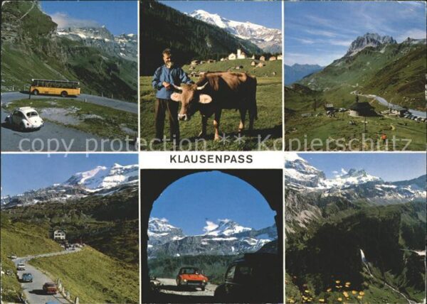Postbus Klausenpass Urnerboden Kuh Stäubifall
