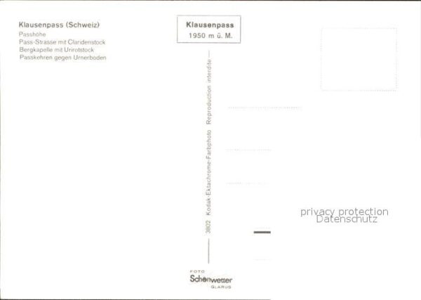 Postbus Klausenpass Pass-Strasse Claridenstock – Bild 2