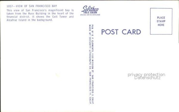 San Francisco California View of the Bay Coit Tower Alcatraz Isl – Bild 2