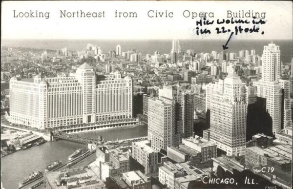 Chicago Illinois Looking Northeast from Civic Opera Buil