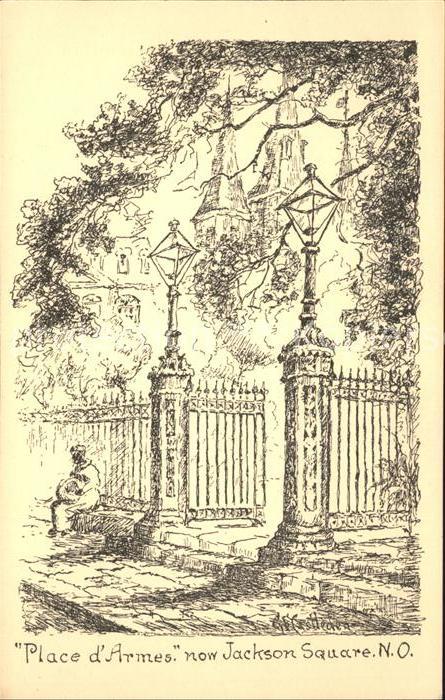 New Orleans Louisiana Place d_Armes Jackson Square History Il