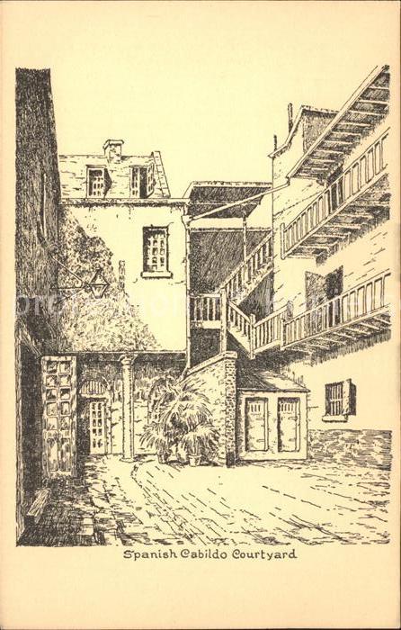 New Orleans Louisiana Spanish Cabildo Courtyard History Illus