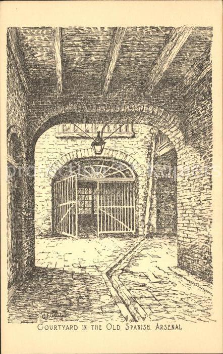 New Orleans Louisiana Courtyard Old Spanish Arsenal History I