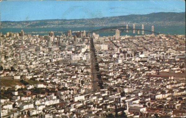 San Francisco California Panorama view taken from Twin Peaks Oak