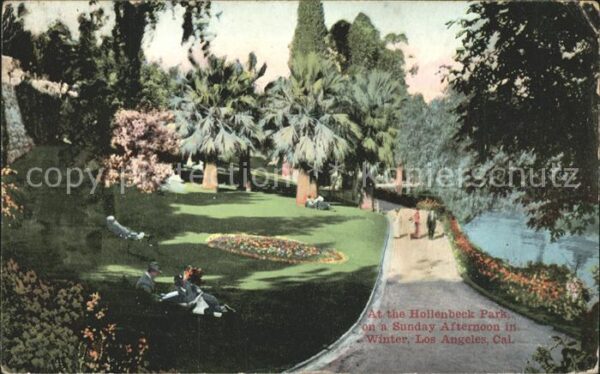 Los Angeles California Hollenbeck Park in winter