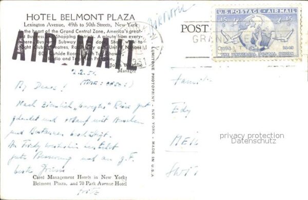 New York City Hotel Belmont Plaza Lexington Avenue – Bild 2