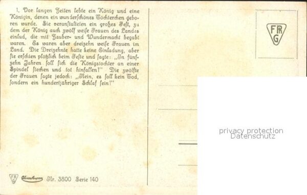 Maerchen Sagen Dornröschen Brüder Grimm Künstlerkarte – Bild 2