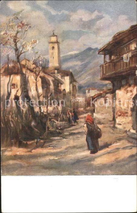 Kuenstlerkarte Frau Häuser Kirche V.A.Cargnel