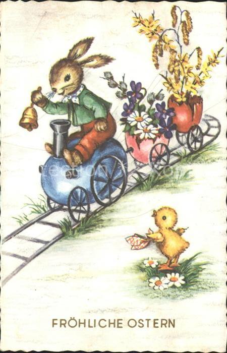 Foto AN Paris (Noyer) Nr. 5649 Osterhase Eierzug Forsytie
