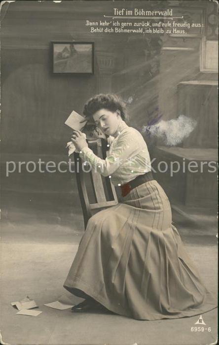 Verlag PH Nr. 6959-6 Gedicht Tief im Böhmerwald Frau