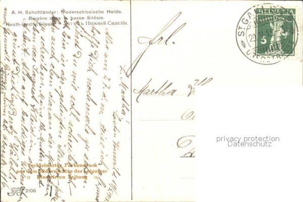 Kuenstlerkarte A. H. Schottländer Niederschlesische He – Bild 2