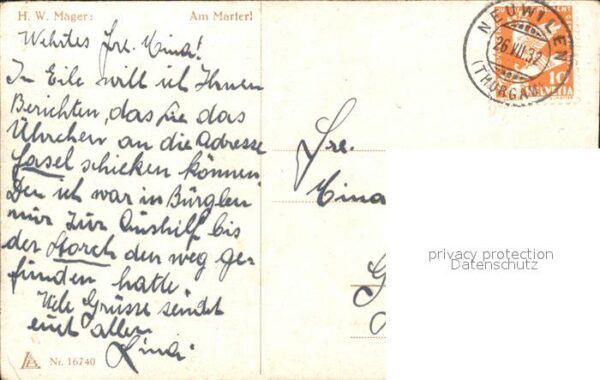Kuenstlerkarte H. W. Mager Am Marterl Rosenkranz Nr. 1 – Bild 2