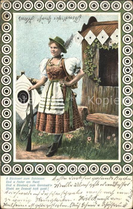 Poesie A Büchserl zum Schiasen Frau Dirndl Sch