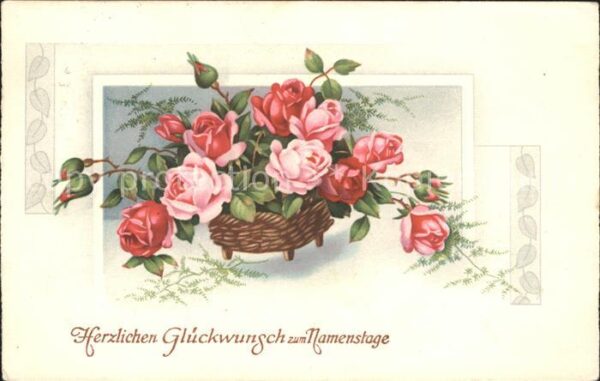 Verlag Amag Nr. 3089 Namenstag Rosenbouquet