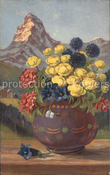 Frueh W. Alpenrosen Trollblumen Enzian