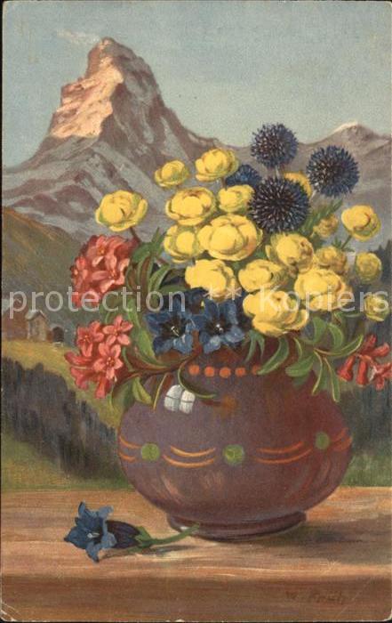 Frueh W. Alpenrosen Trollblumen Enzian