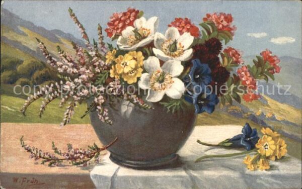 Frueh W. Alpenrosen Primeln Erika Anemonen Enzia