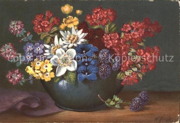 Frueh W. Alpenrosen Enzian Anemonen Primeln Klee