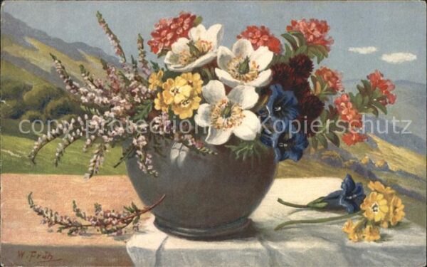 Frueh W. Anemonen Alpenrosen Enzian Primeln
