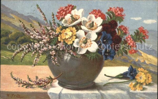 Frueh W. Anemonen Alpenrosen Enzian Primeln