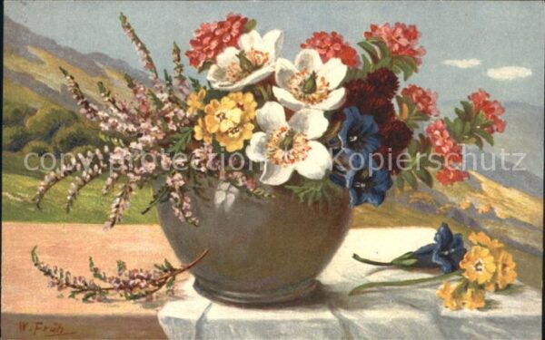 Frueh W. Anemonen Alpenrosen Enzian Primeln