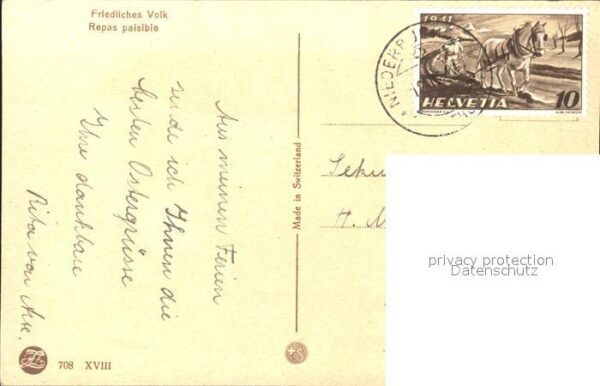 Zuercher J. 708 Friedliches Volk Tauben Haus – Bild 2