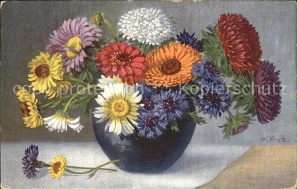 Frueh W. Dahlien Kornblumen