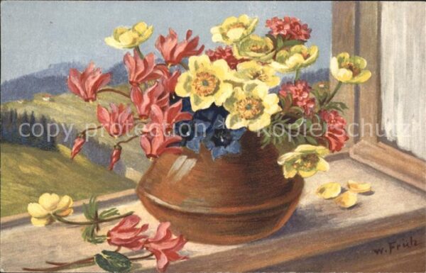 Frueh W. Alpenveilchen Anemonen Enzian