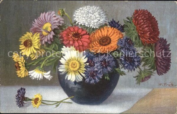 Frueh W. Kornblumen Dahlien Gerbera