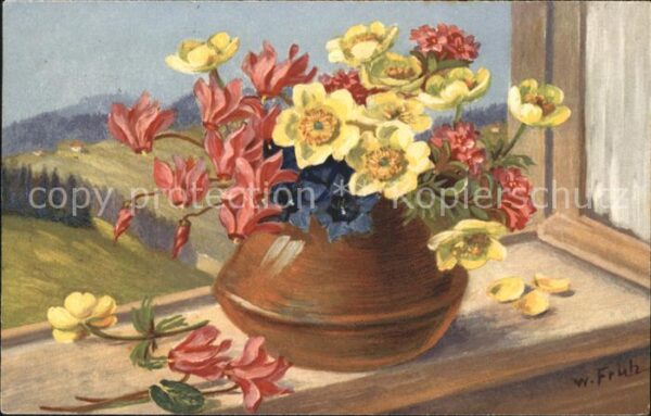 Frueh W. Alpenveilchen Enzian Anemonen Alpenrose