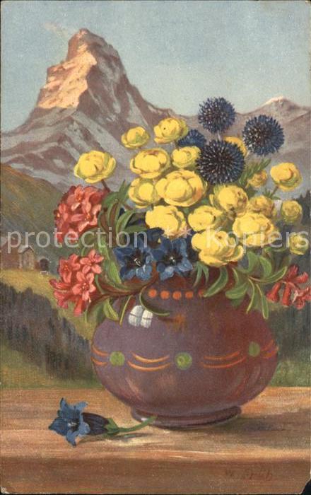 Frueh W. Alpenrosen Enzian Trollblumen