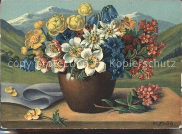 Frueh W. Anemonen Edelweiß Glockenblumen Trollbl