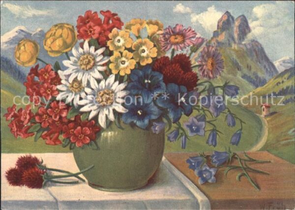 Frueh W. Trollblumen Glockenblumen Enzian Edelwe