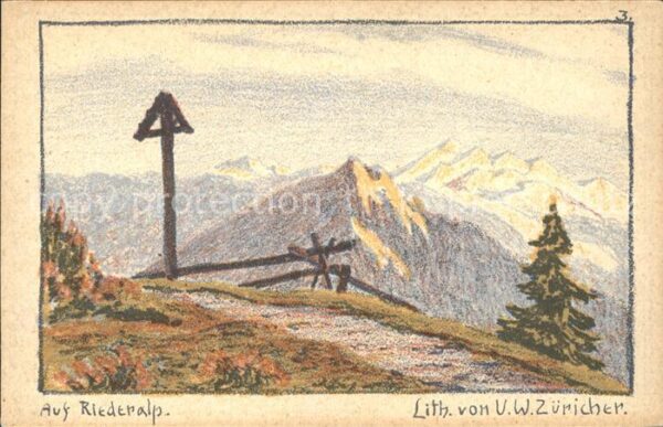 Zuericher U.W. Auf Riederalp Litho