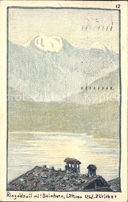 Zuericher U.W. Ringoldswil mit Balmhorn Litho