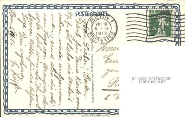 Zuericher U.W. Ringoldswil mit Balmhorn Litho – Bild 2