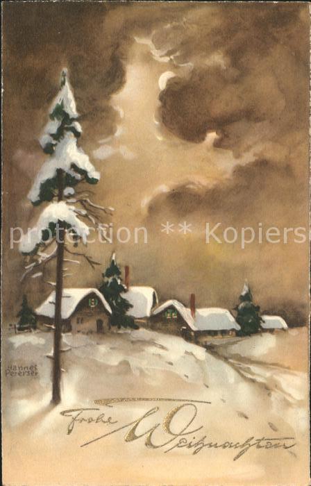 Petersen Hannes 4494 Weihnachten Dorf Tannenbaum Winter