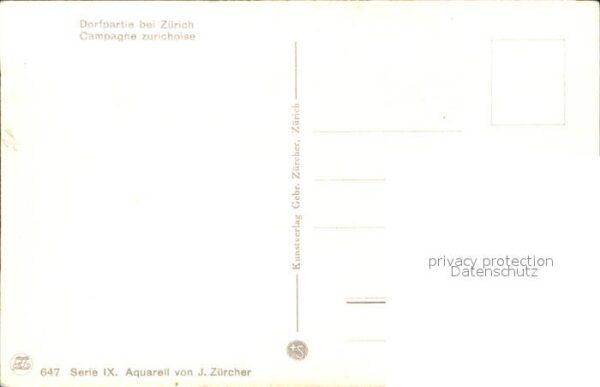 Zuercher J. Dorfpartie bei Zürich Aquarell – Bild 2